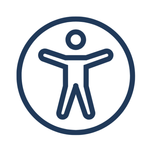 Accessibility universal icon - an outline of a person in a circle